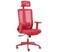 Beliani Modern Office Chair Enso Fabric Red