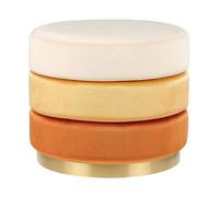 Beliani Modern Ombre Orange Velvet Footstool 48 X 48 X 41 Cm, Gold Base