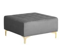 Beliani Modern Ottoman Aberdeen Velvet Grey
