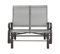 Beliani Modern Outdoor Garden Patio Rocking Bench Aluminium Brown Borgio