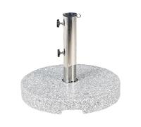 Beliani Modern Outdoor Garden Round Umbrella Base Granite Stainless Steel Grey Ceggia