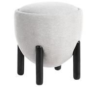 Pouffe ARCHIE Faux Linen Grey