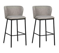 Beliani Modern Set Of 2 Bar Chairs Mina Grey