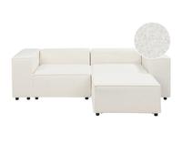 Beliani Modular Corner Sofa 2 Seater Ardal Boucle White With Ottoman