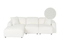 Beliani Modular Corner Sofa 3 Seater Hede Boucle White Right Hand