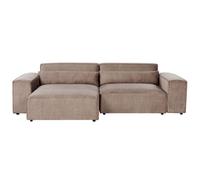 Modular Corner Sofa 3 Seater HELLNAR Fabric Light Brown Right Hand