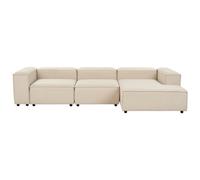 Beliani Modular Corner Sofa 4 Seater ARDAL Fabric Beige Left Hand, Cream