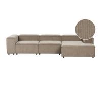 Modular Corner Sofa 4 Seater ARDAL Left Hand Light Brown Corduroy