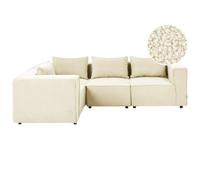 Beliani Modular Corner Sofa 4 Seater Axebo Boucle Off-White Right Hand