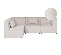 Modular Corner Sofa 4 Seater LEMVIG Corduroy Beige Right Hand