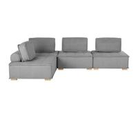 Beliani Modular Corner Sofa 4 Seater Tibro Fabric Grey Right Hand