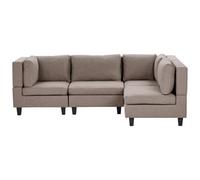 UNSTAD 4 Seater Modular Corner Sofa Left Hand Brown Fabric