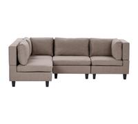 Beliani Modular Corner Sofa 4 Seater Unstad Fabric Brown Right Hand