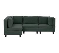Modular Corner Sofa 4 Seater UNSTAD Right Hand Dark Green Fabric