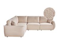 Modular Corner Sofa 5 Seater MESNALI Boucle Beige Right Hand