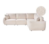 Modular Corner Sofa 5 Seater MESNALI Boucle Off-White Left Hand
