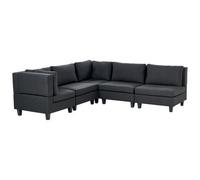 Beliani Modular Corner Sofa 5 Seater Unstad Fabric Black Right Hand
