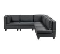 Beliani Modular Corner Sofa 5 Seater Unstad Faux Leather Black Left Hand