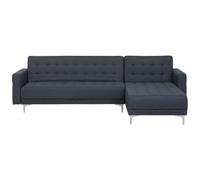 Modular Corner Sofa Bed ABERDEEN Fabric Dark Grey 4 Seater Left Hand