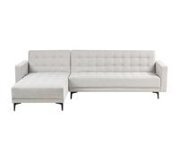Beliani Modular Corner Sofa Bed 4 Seater Aberdeen Fabric Light Grey Right Hand