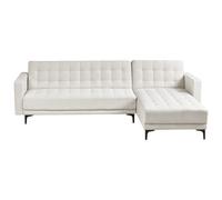 Beliani Modular Corner Sofa Bed 4 Seater Aberdeen Fabric Off-White Left Hand