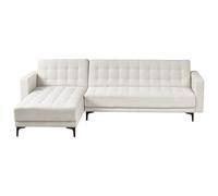 Beliani Modular Corner Sofa Bed 4 Seater Aberdeen Fabric Off-White Right Hand