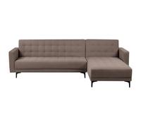 Beliani Modular Corner Sofa Bed 4 Seater Aberdeen Fabric Taupe Left Hand