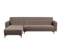 Beliani Modular Corner Sofa Bed 4 Seater Aberdeen Fabric Taupe Right Hand
