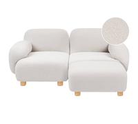 Beliani Modular Sofa 2 Seater Amli Off-White Boucle With Ottoman