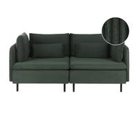 Beliani Modular Sofa 2 Seater Egeris Corduroy Dark Green
