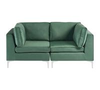 Beliani Modular Sofa 2 Seater Evja Green Velvet