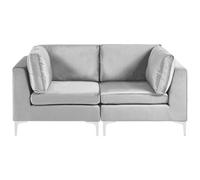 Beliani Modular Sofa 2 Seater Evja Grey Velvet