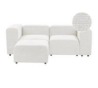 Modular Sofa 2 Seater FALSTERBO Corduroy Off-White with Ottoman