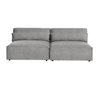 Beliani 2 Seater Modular Armless Fabric Sofa Grey Hellnar, Grey