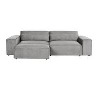 Modular Sofa 3 Seater HELLNAR Grey Fabric with Ottoman
