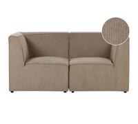 Beliani Modular Sofa 2 Seater Lemvig Corduroy Taupe