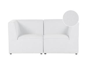 Beliani Modular Sofa 2 Seater Lemvig Off-White Corduroy