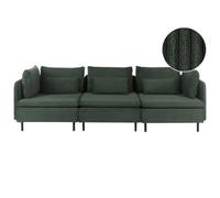 Beliani Modular Sofa 3 Seater Egeris Dark Green Corduroy