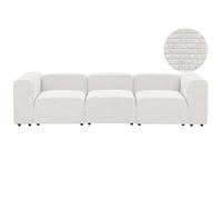 Beliani Modular Sofa 3 Seater Falsterbo Off-White Corduroy