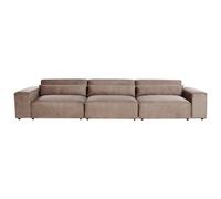 Beliani Modular Sofa 3 Seater Hellnar Fabric Light Brown