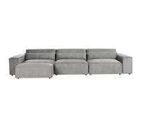 Beliani Modular Sofa 3 Seater Hellnar Grey Fabric With Ottoman