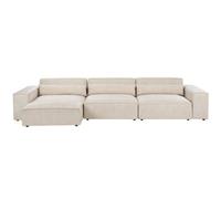 Beliani Modular Sofa 3 Seater Hellnar With Ottoman Velvet Light Beige