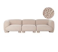 Beliani Modular Sofa 3 Seater Mjalbi Beige Boucle