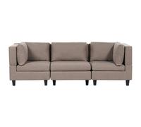 Modular Sofa 3 Seater UNSTAD Fabric Brown