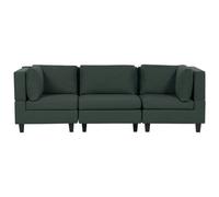 Beliani Modular Sofa 3 Seater Unstad Fabric Dark Green