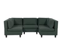 Beliani Modular U-Shape Sofa 5 Seater Unstad Dark Green Fabric
