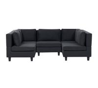 Beliani Modular U-Shape Sofa 5 Seater Unstad Fabric Black