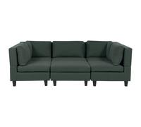 Beliani Modular U-Shape Sofa 5 Seater Unstad Fabric Dark Green With Ottoman