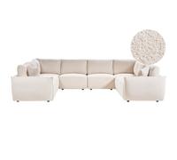Beliani Modular U-Shape Sofa 8 Seater Mesnali Boucle Off-White