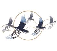 Beliani Multicolour Hand-Painted Iron Bird Wall Sculpture Modern Abstract Glam Wall Decor W92 X H50Cm
